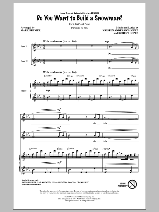 Do You Want To Build A Snowman? (from Frozen) (arr. Mark Brymer)