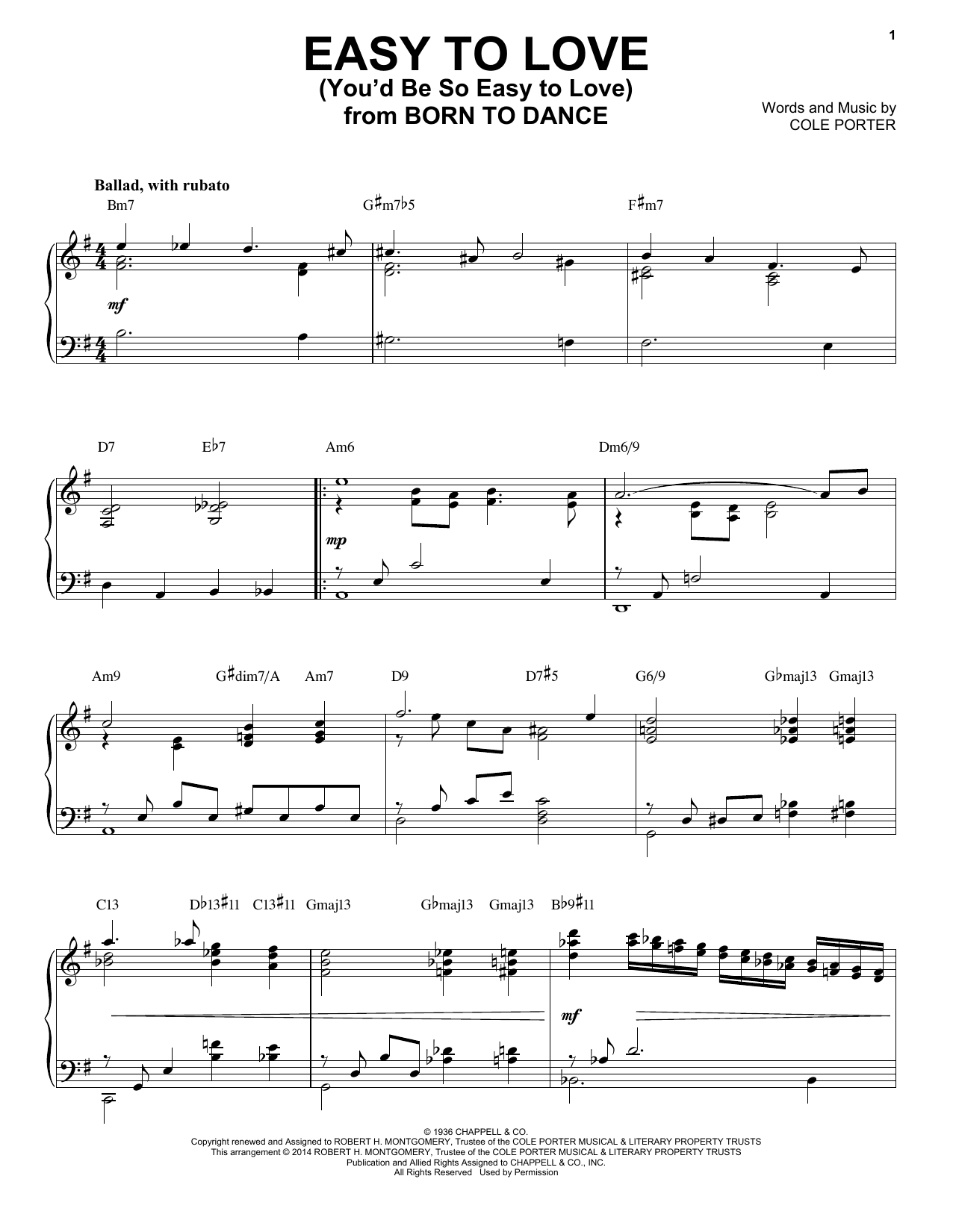 Easy To Love (You'd Be So Easy To Love) [Jazz version] (arr. Brent Edstrom)