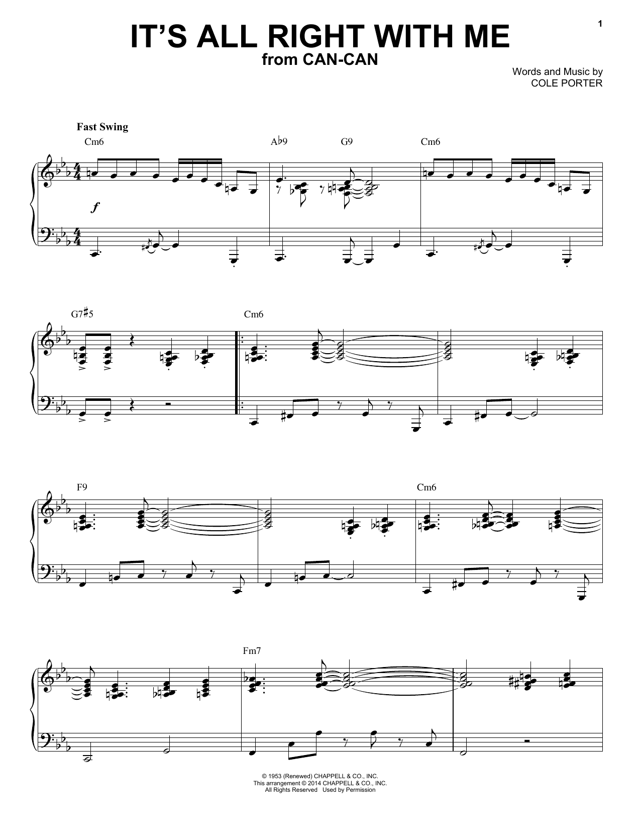 It's All Right With Me [Jazz version] (arr. Brent Edstrom)