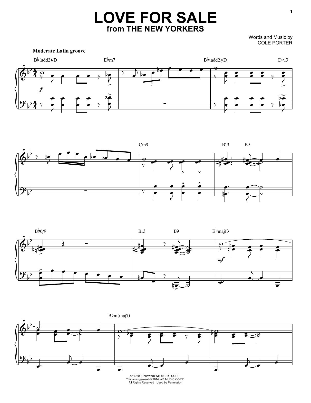 Love For Sale [Jazz version] (arr. Brent Edstrom)