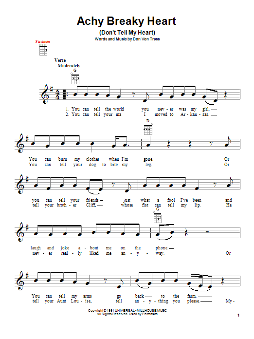 Achy Breaky Heart (Don't Tell My Heart)
