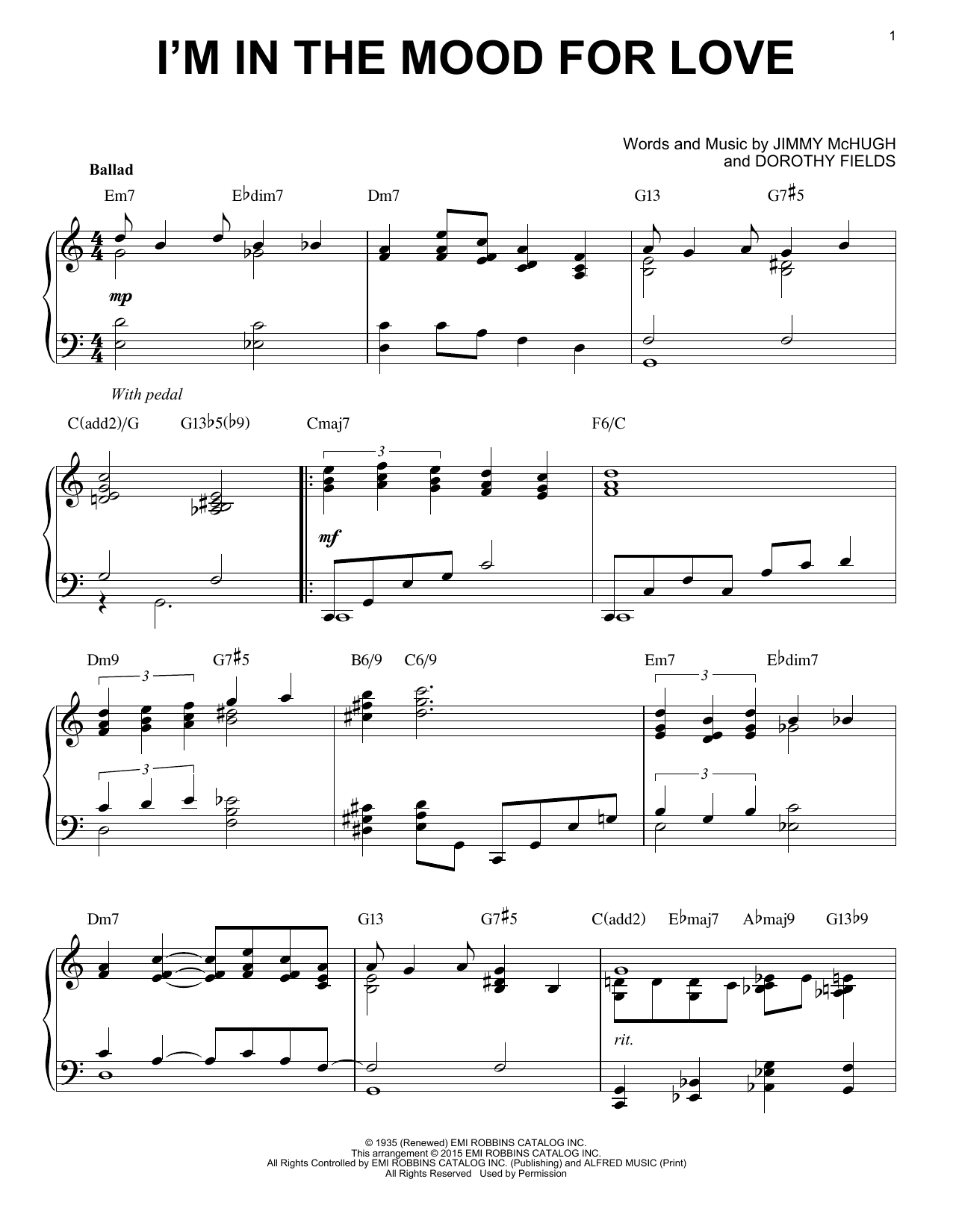 I'm In The Mood For Love [Jazz version] (arr. Brent Edstrom)