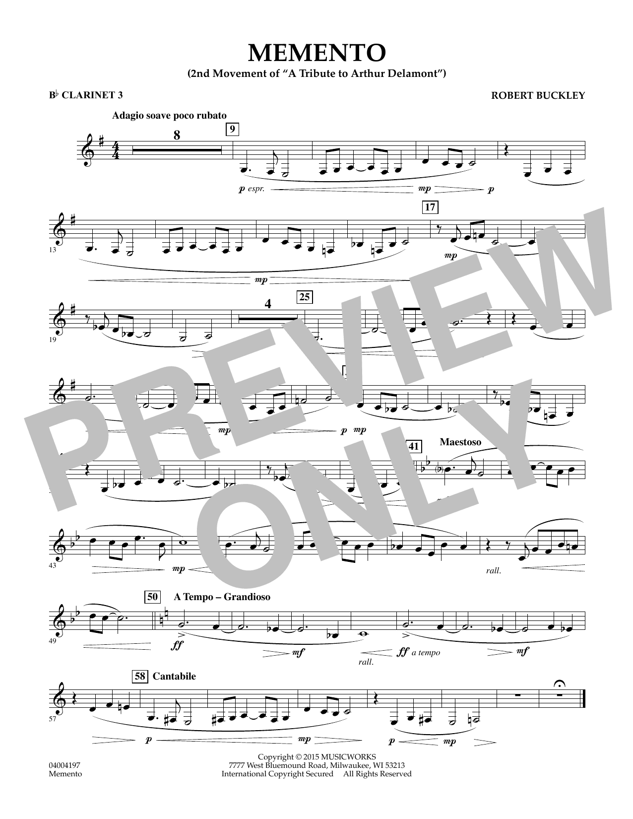 Memento - Bb Clarinet 3