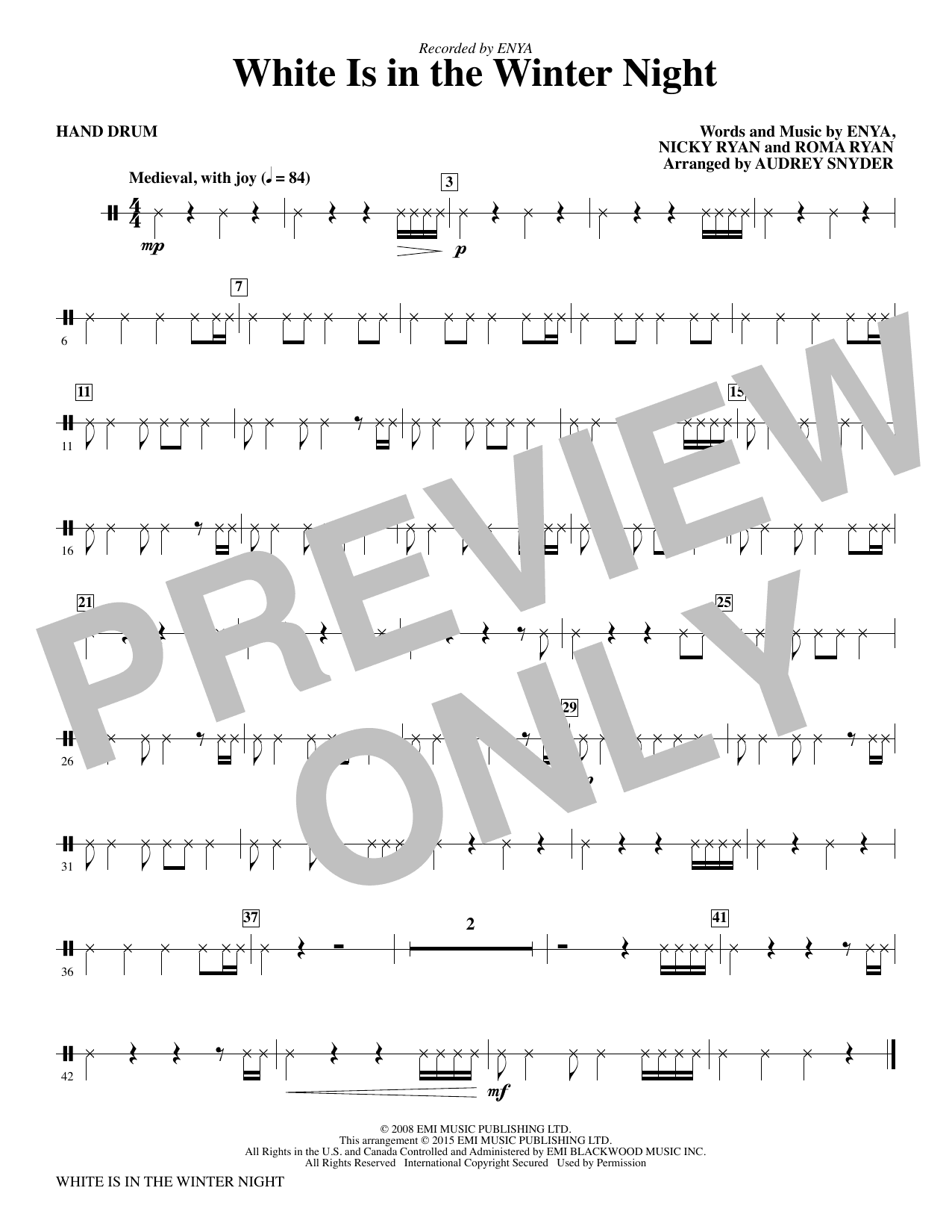 White Is in the Winter Night - Drum (Opt. Set)