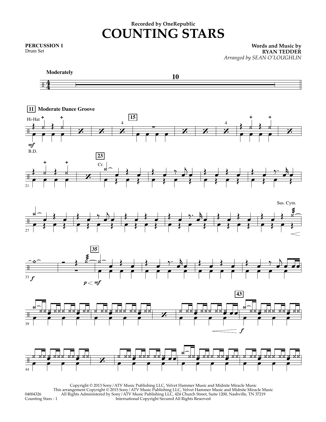 Counting Stars - Percussion 1