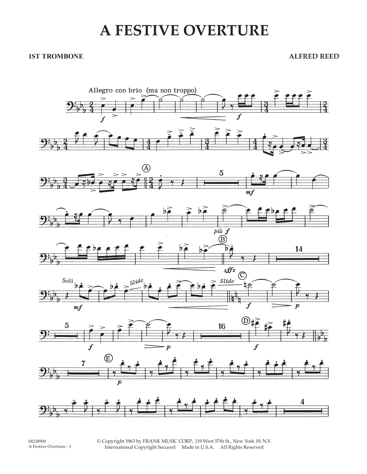 A Festive Overture - 1st Trombone