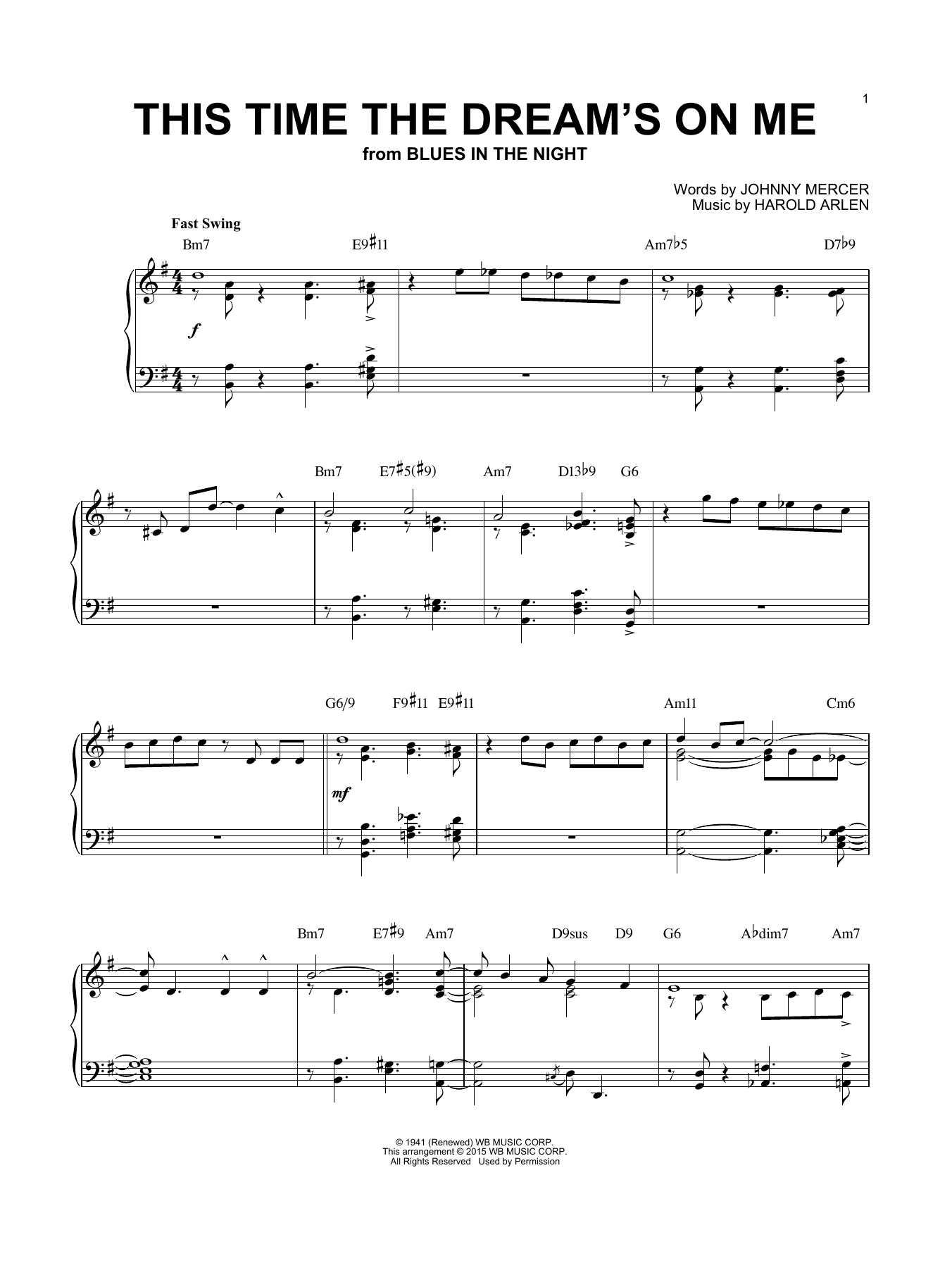 This Time The Dream's On Me [Jazz version] (arr. Brent Edstrom)