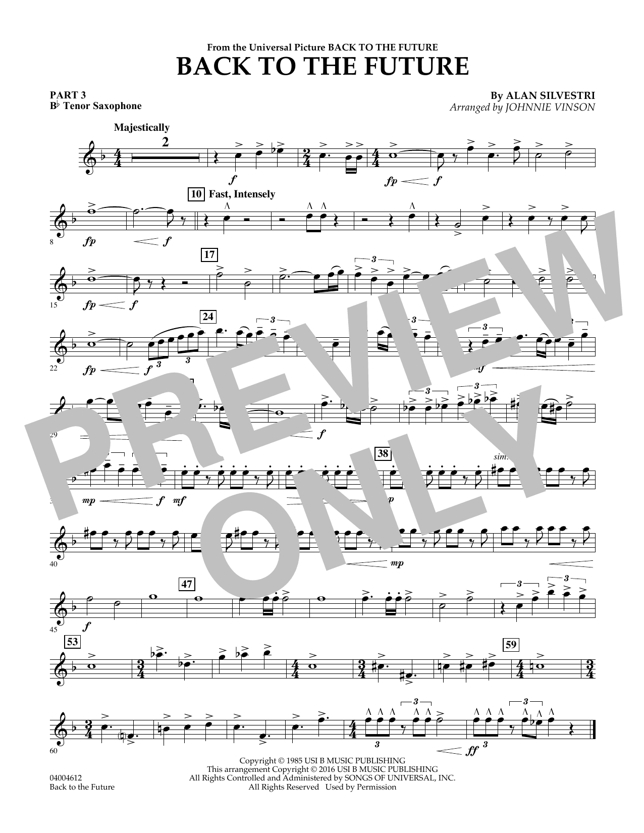 Back to the Future (Main Theme) - Pt.3 - Bb Tenor Saxophone