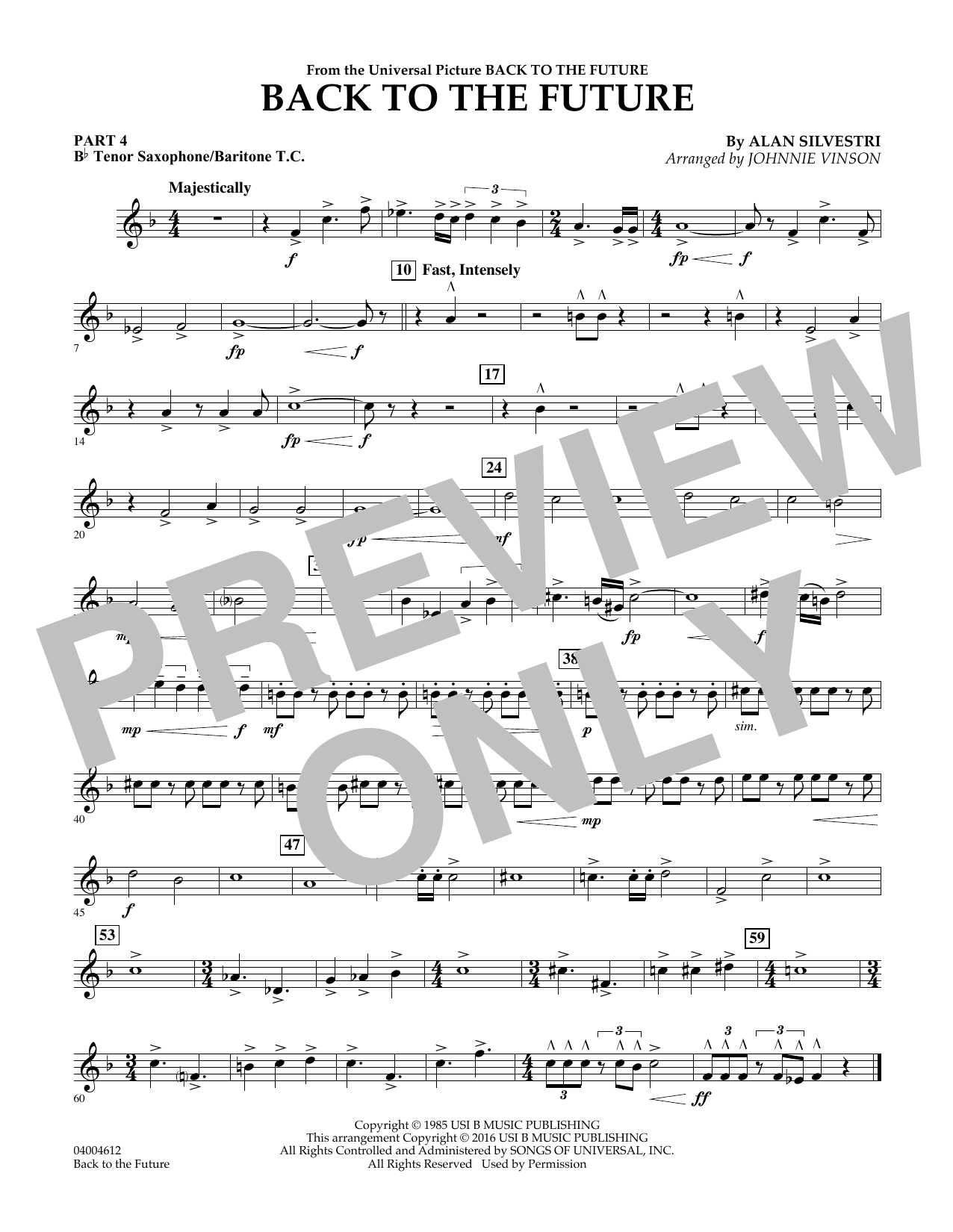 Back to the Future (Main Theme) - Pt.4 - Bb Tenor Sax/Bar. T.C.
