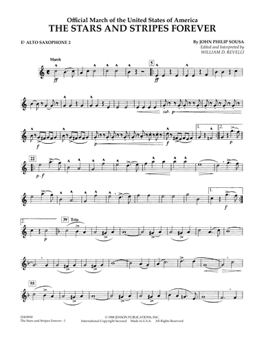 The Stars and Stripes Forever - Eb Alto Saxophone 2