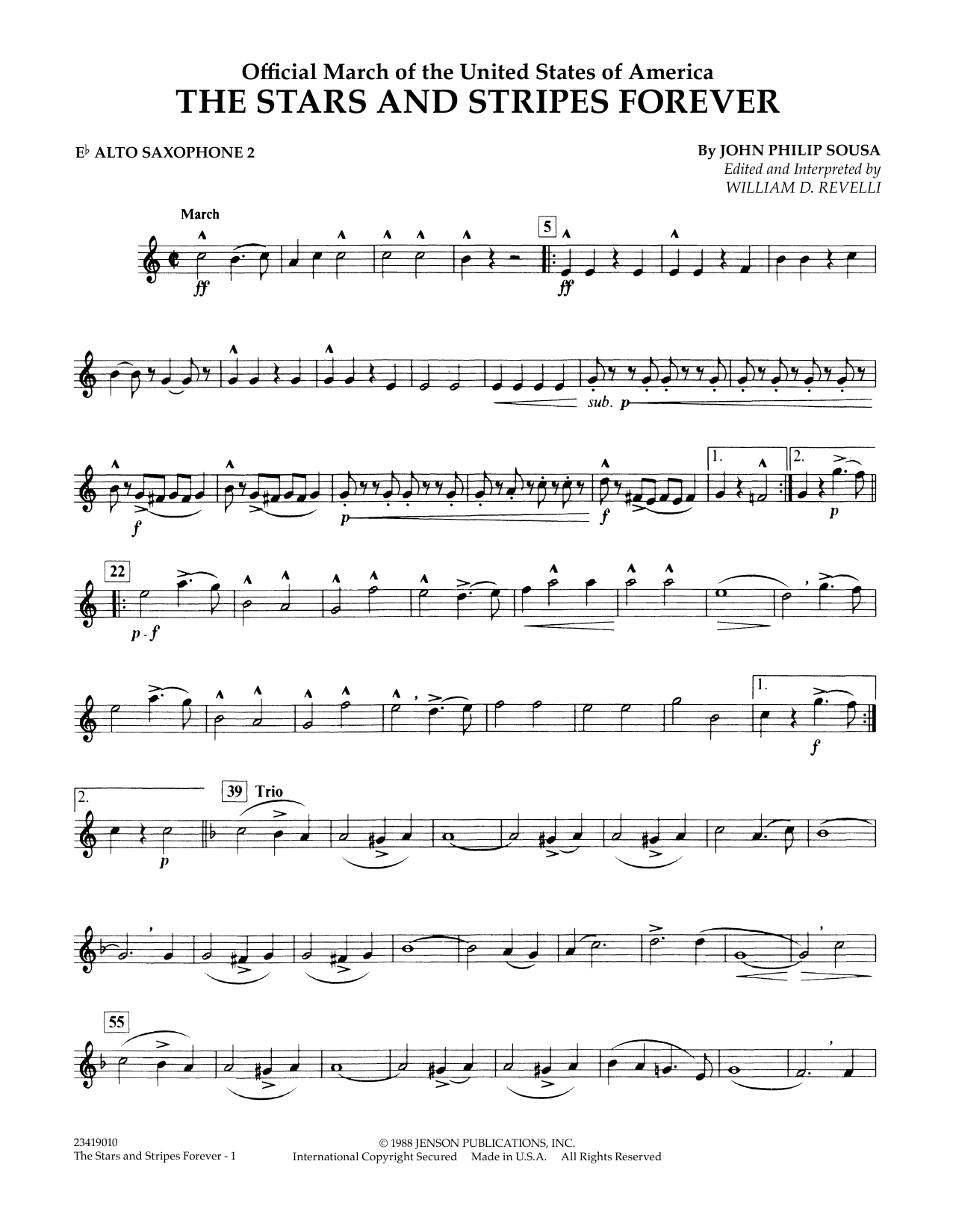 The Stars and Stripes Forever - Eb Alto Saxophone 2