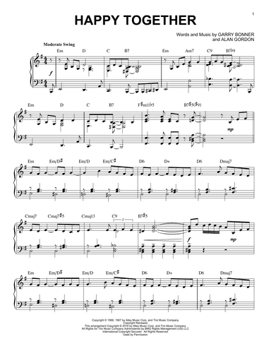 Happy Together [Jazz version] (arr. Brent Edstrom)