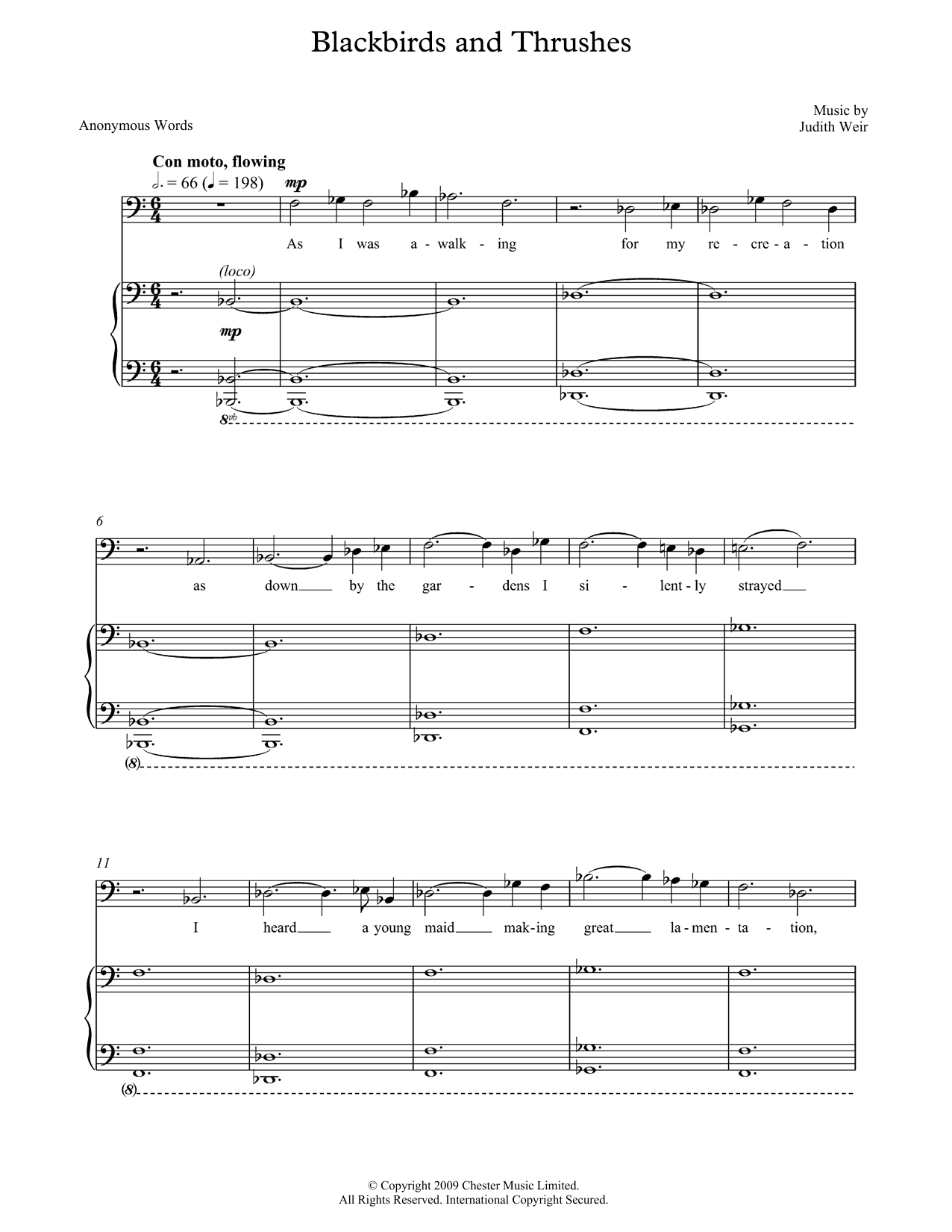 Blackbirds and Thrushes (for bass/baritone and piano)