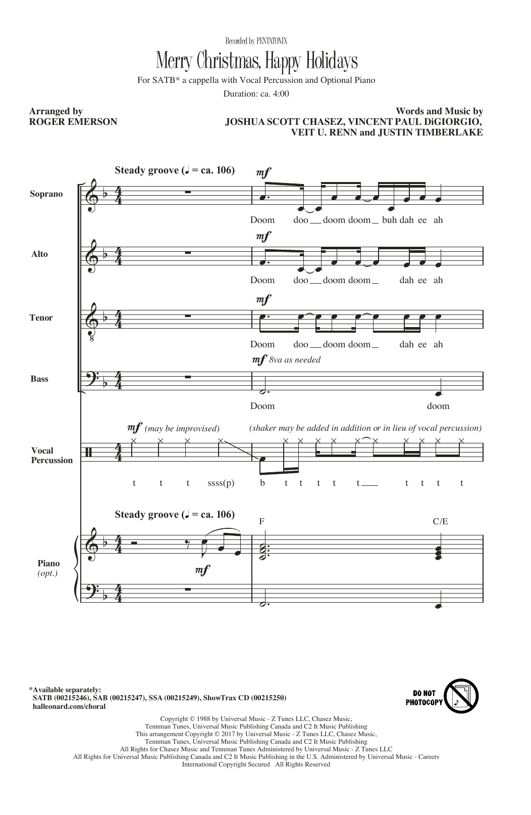 Merry Christmas, Happy Holidays (arr. Roger Emerson)