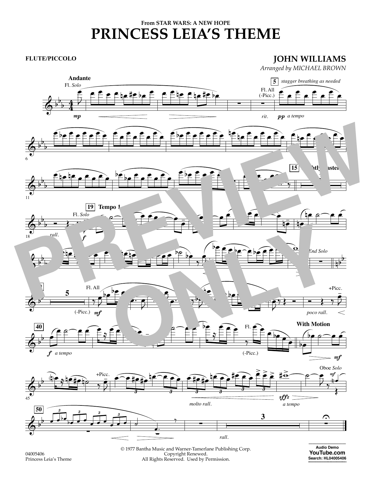 Princess Leia's Theme - Flute/Piccolo