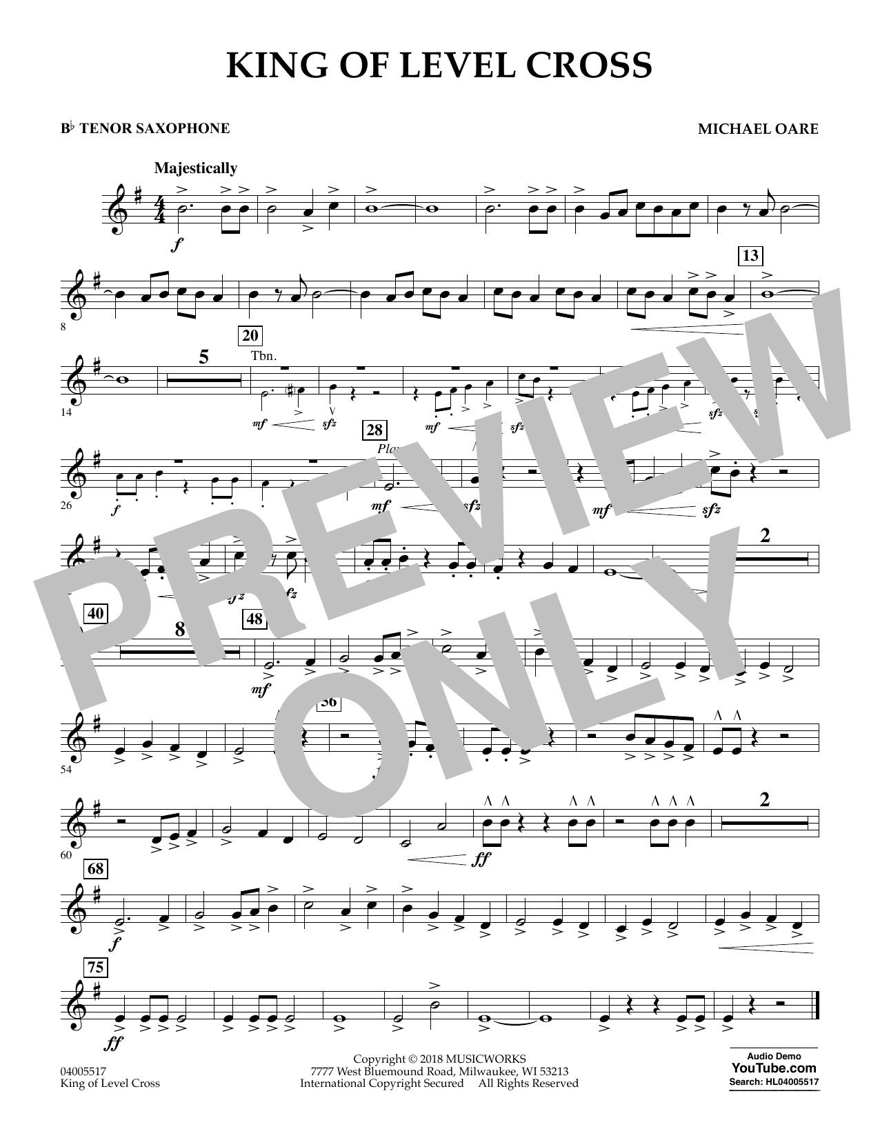 King of Level Cross - Bb Tenor Saxophone