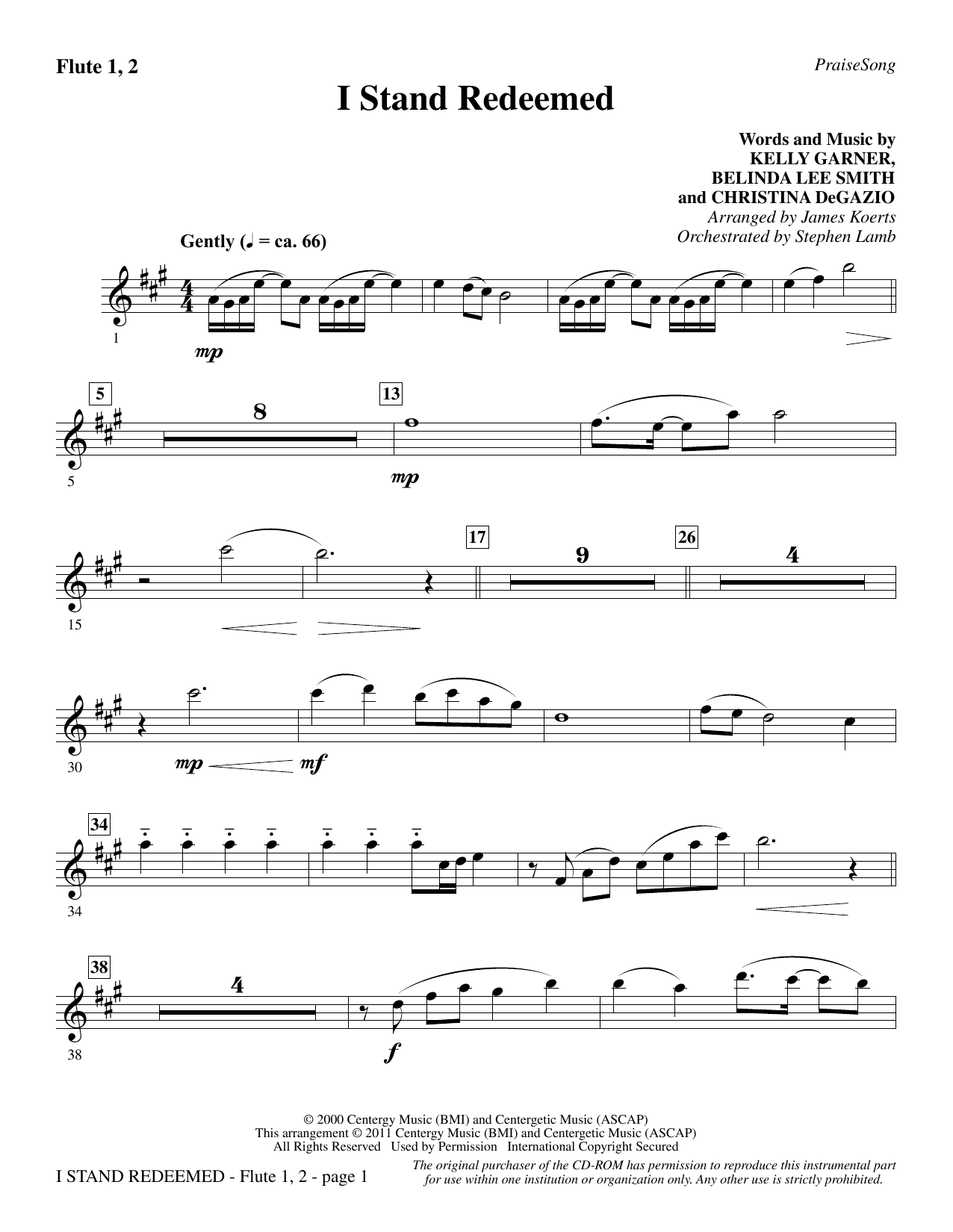 I Stand Redeemed (arr. James Koerts) - Flute