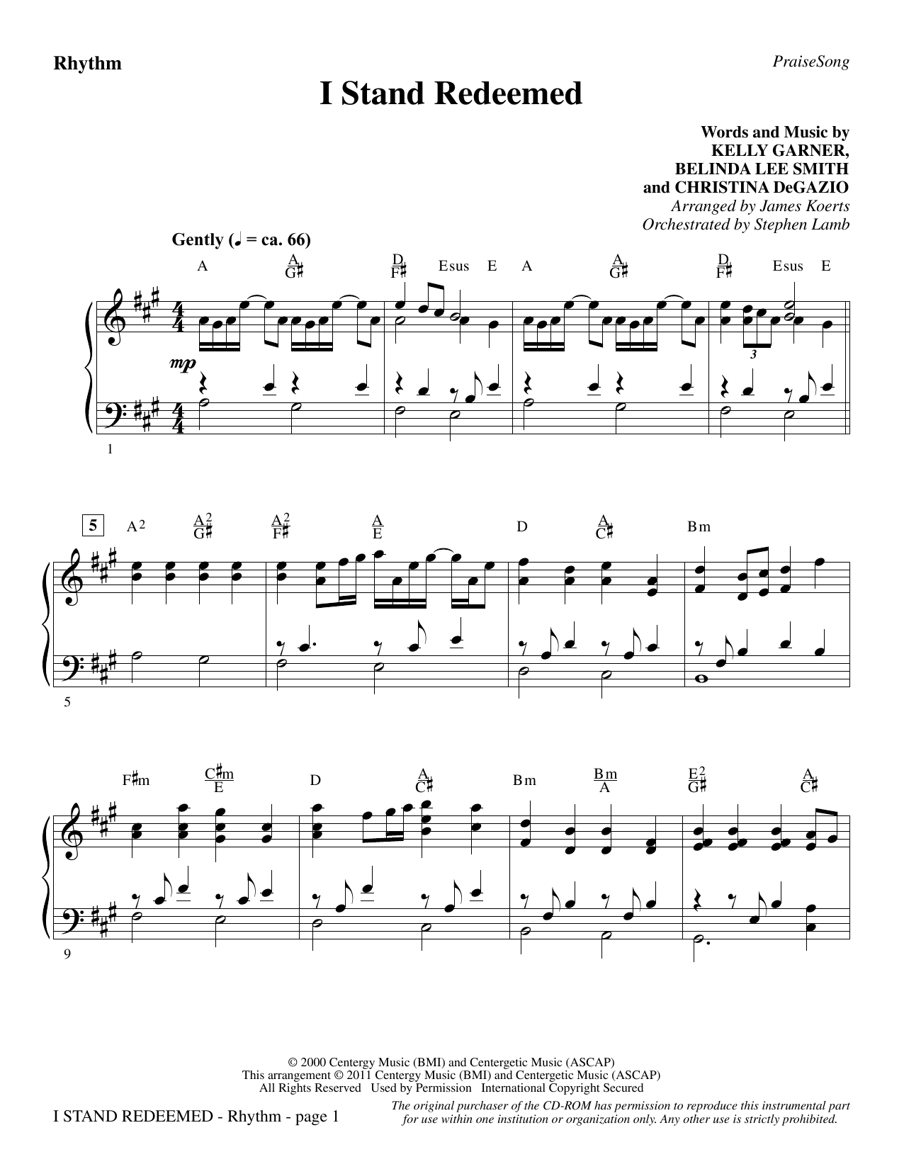 I Stand Redeemed (arr. James Koerts) - Rhythm