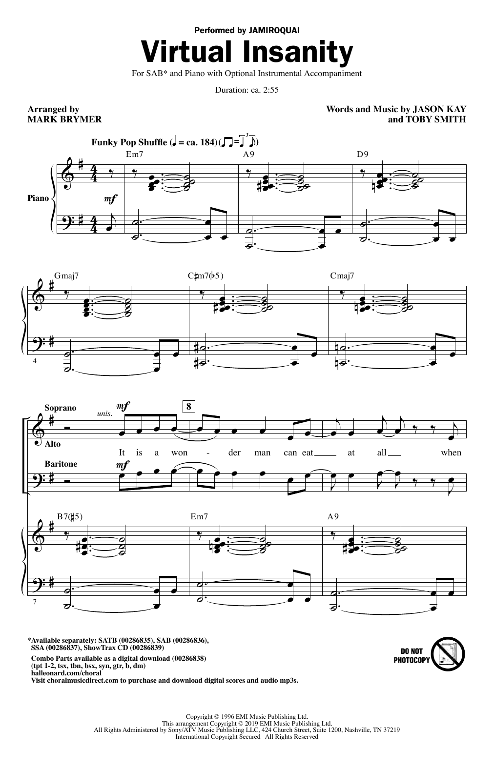 Virtual Insanity (arr. Mark Brymer)