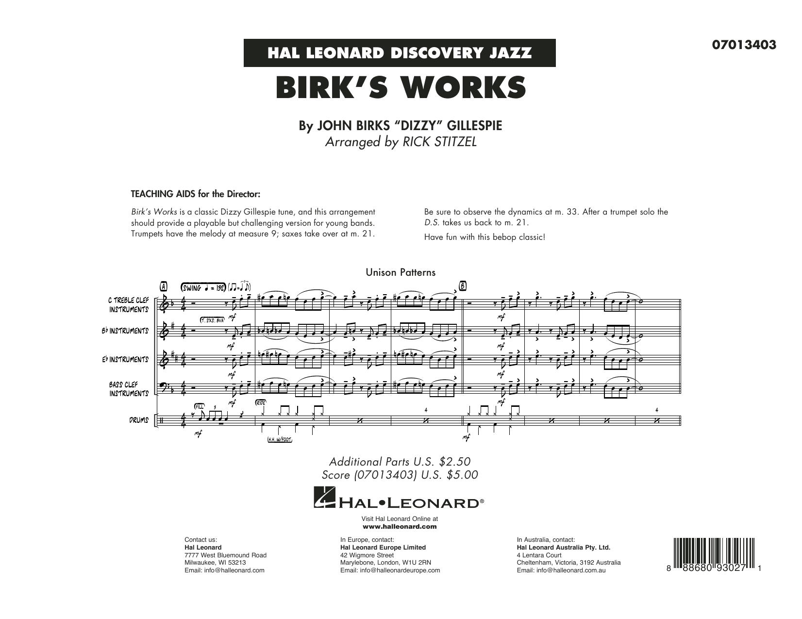 Birk's Works (arr. Rick Stitzel) - Conductor Score (Full Score)