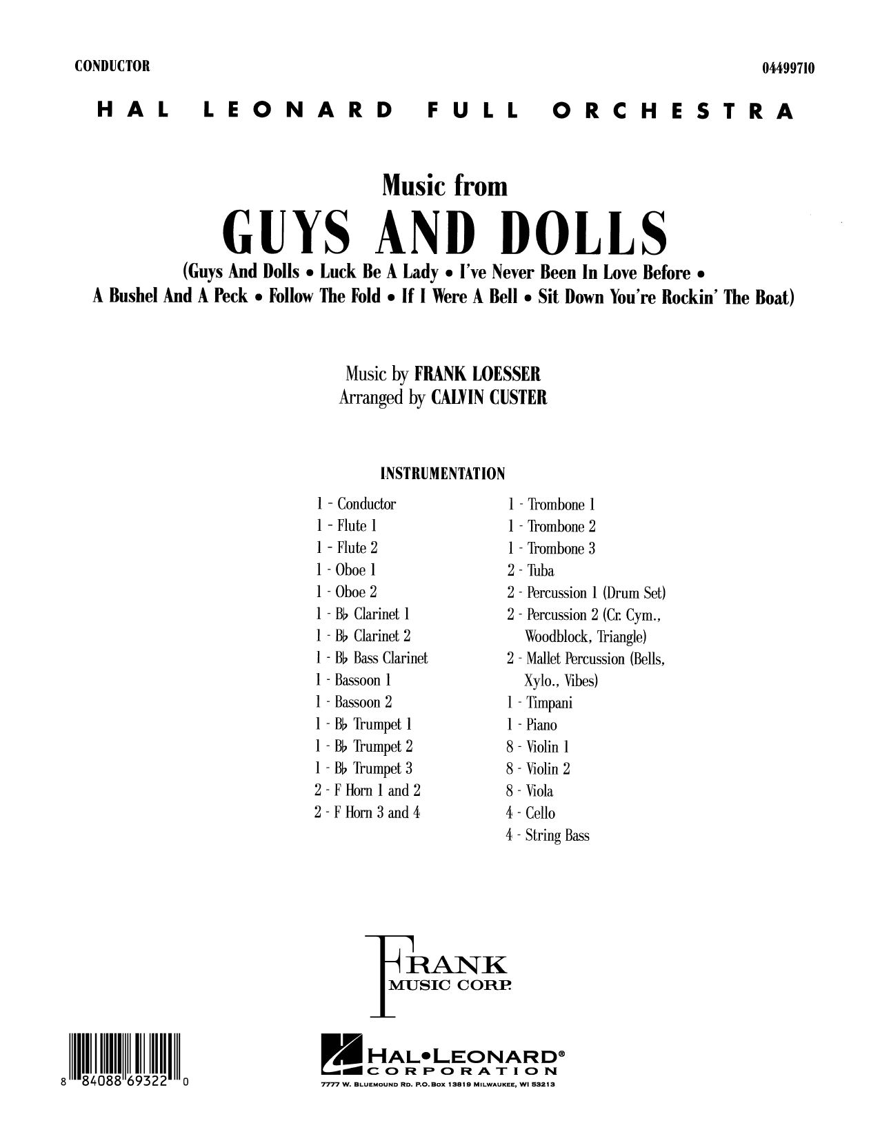 Music from Guys and Dolls (arr. Calvin Custer) - Full Score