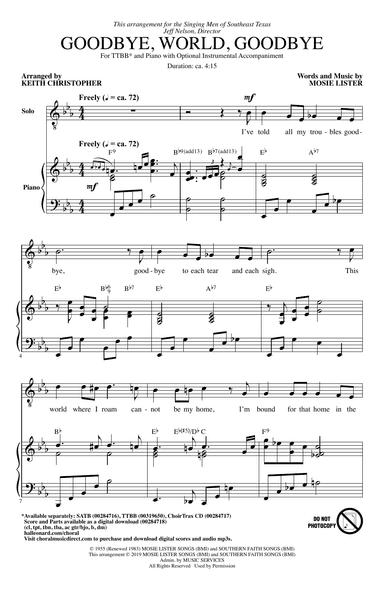 Goodbye, World, Goodbye (arr. Keith Christopher)