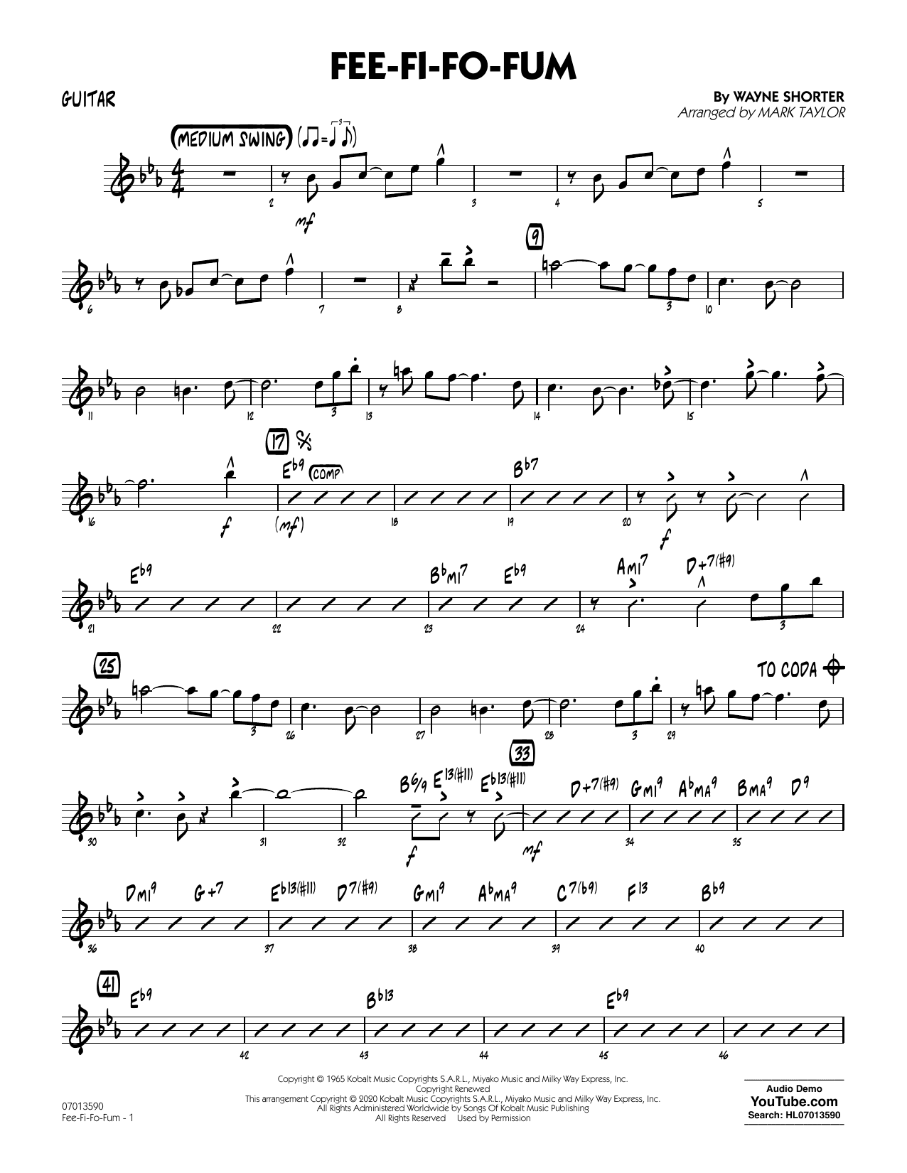 Fee-Fi-Fo-Fum (arr. Mark Taylor) - Guitar