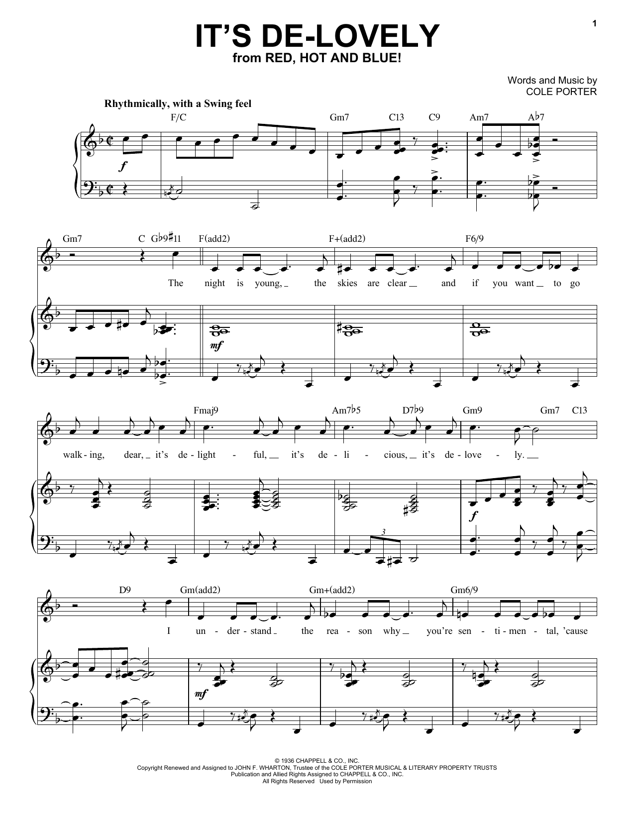 It's De-Lovely [Jazz version] (from Red, Hot And Blue!) (arr. Brent Edstrom)