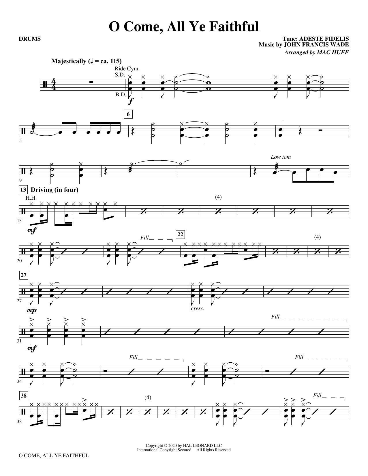 O Come, All Ye Faithful (arr. Mac Huff) - Drums