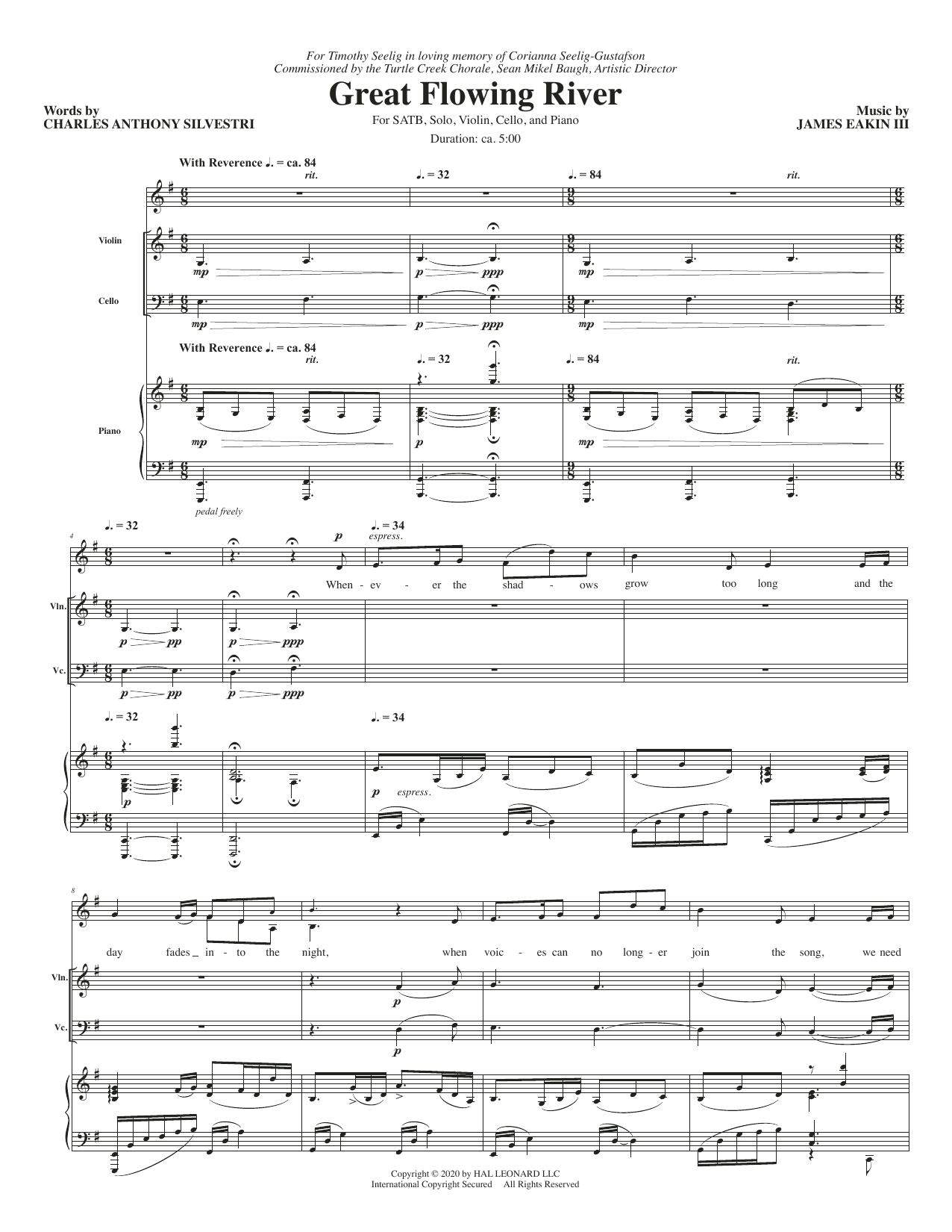 Great Flowing River (for SATB) - Full Score