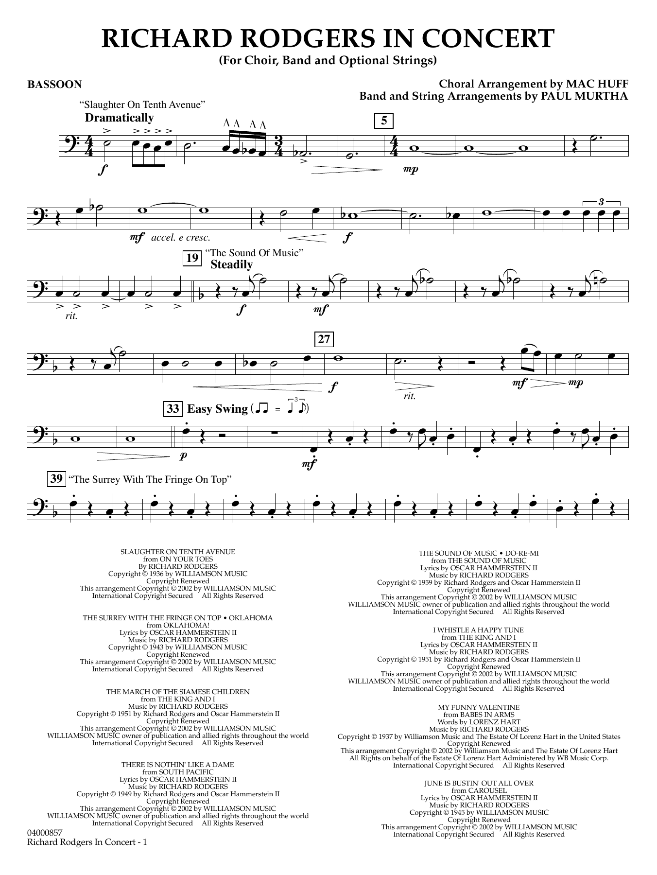 Richard Rodgers in Concert (Medley) (arr. Mac Huff, Paul Murtha) - Bassoon