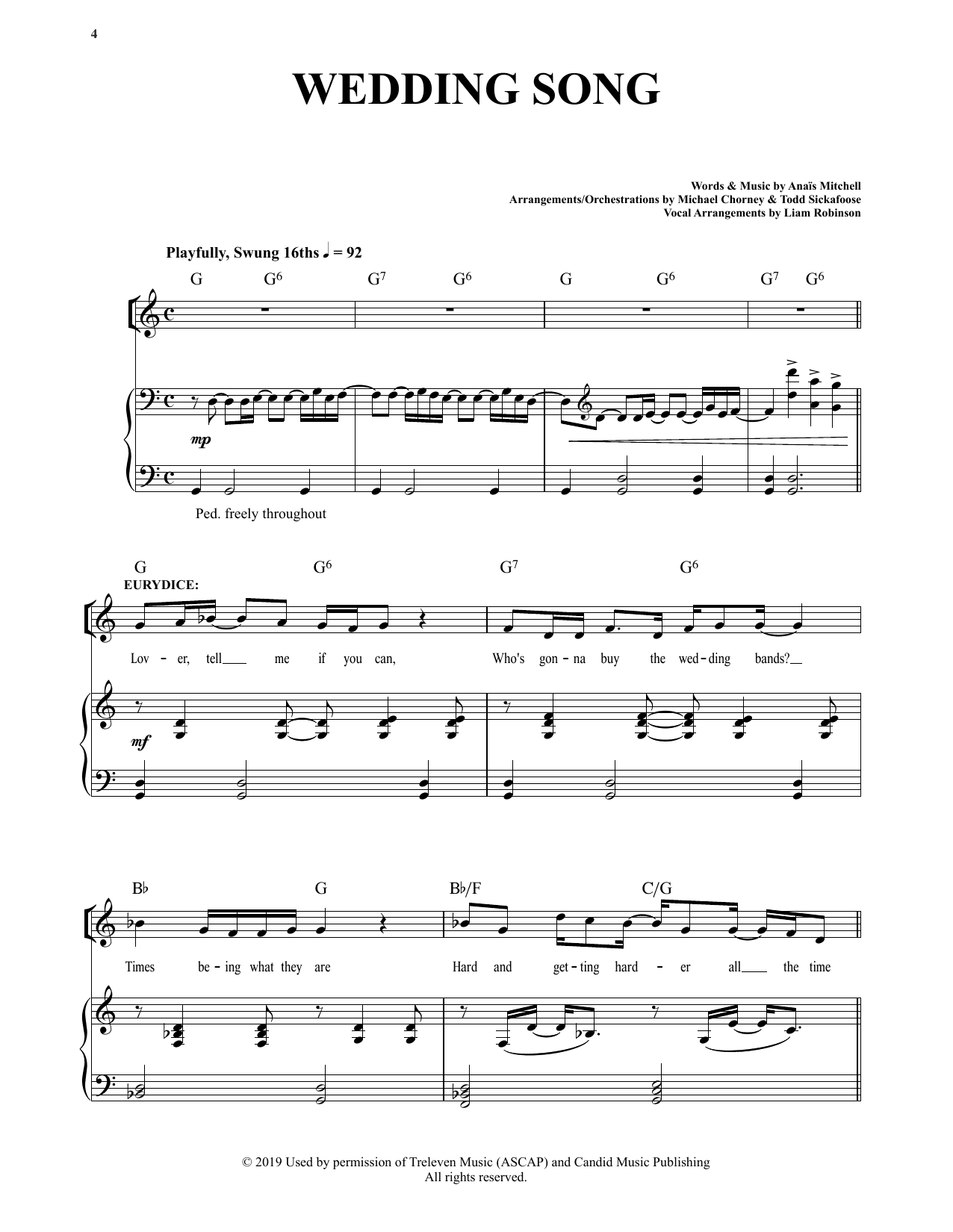 Wedding Song (from Hadestown)