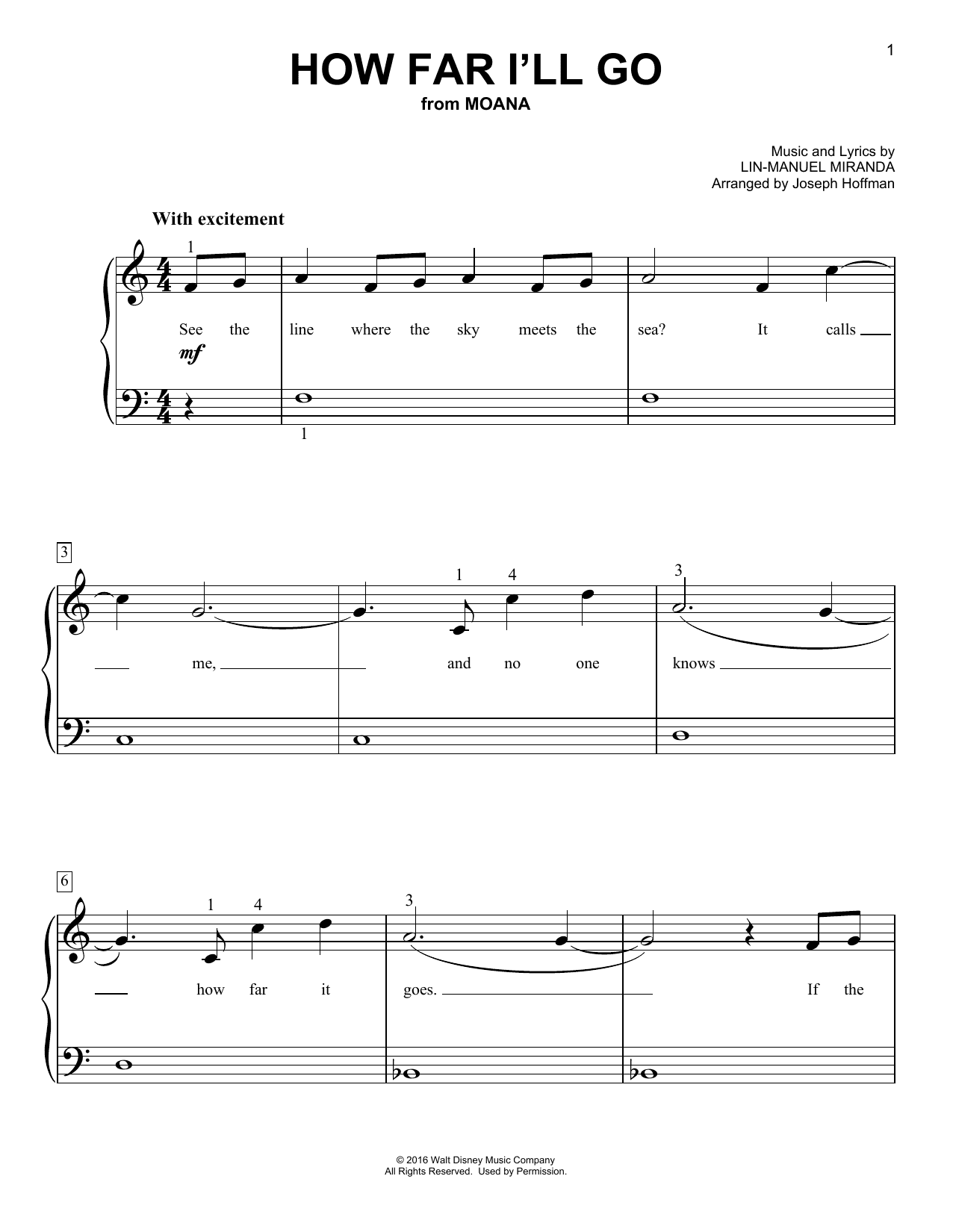 How Far I'll Go (from Moana) (arr. Joseph Hoffman)