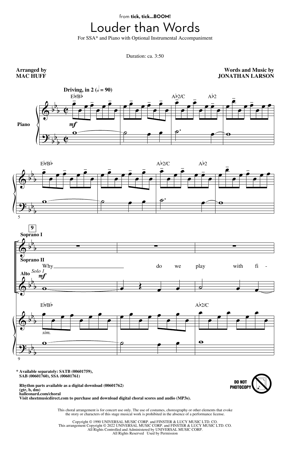 Louder Than Words (from tick, tick... BOOM!) (arr. Mac Huff)
