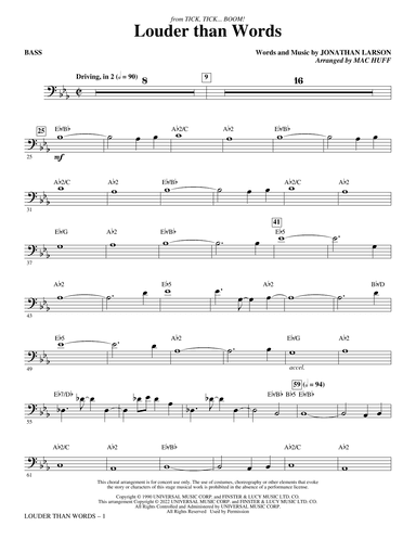 Louder Than Words (from tick, tick... BOOM!) (arr. Mac Huff) - Bass