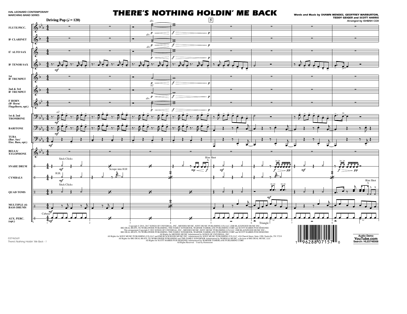 There's Nothing Holdin' Me Back (arr. Ishbah Cox) - Conductor Score (Full Score)