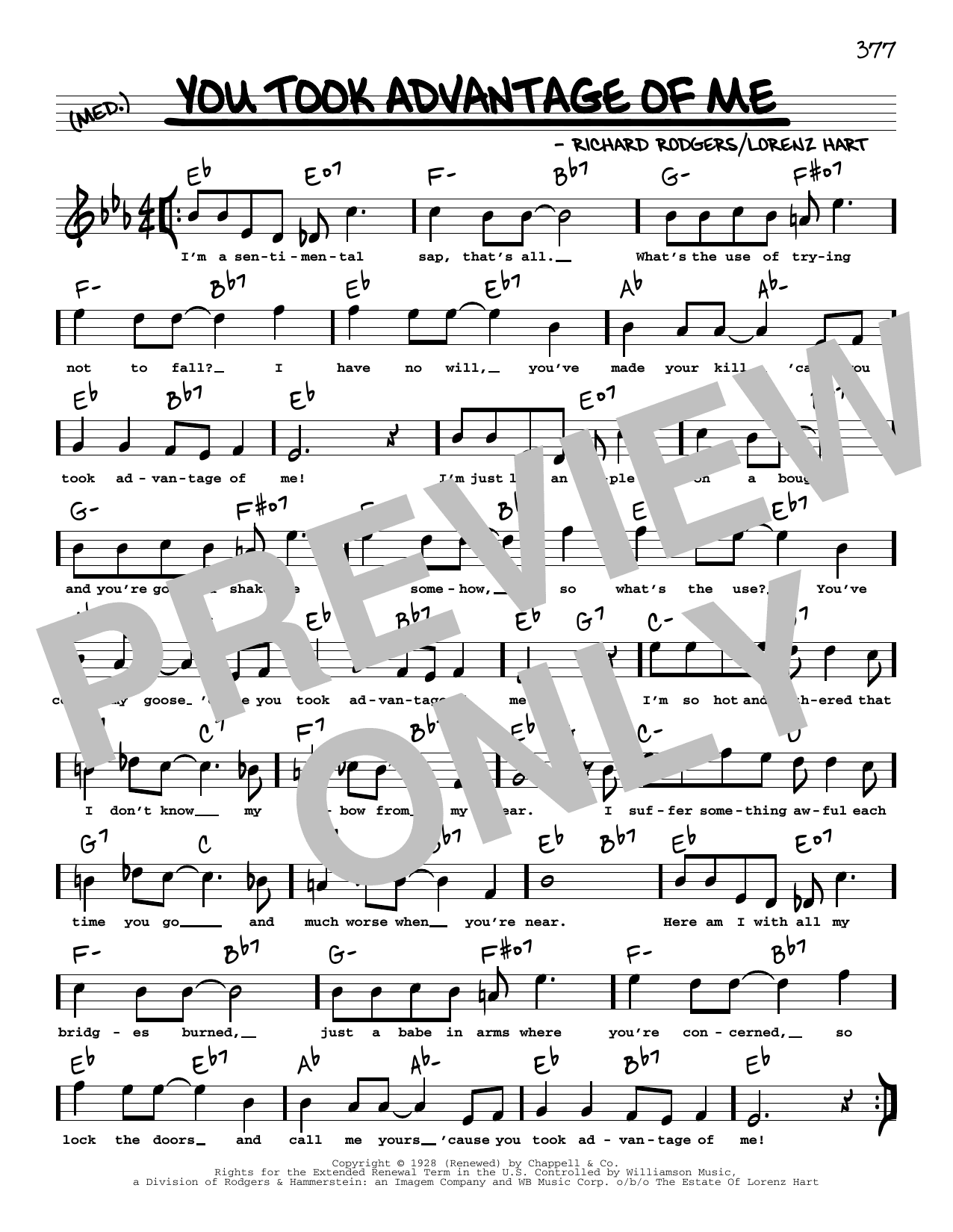 You Took Advantage Of Me (arr. Robert Rawlins)