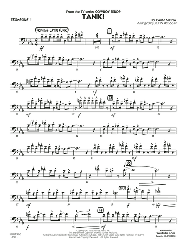 Tank! (from Cowboy Bebop) (arr. John Wasson) - Trombone 1