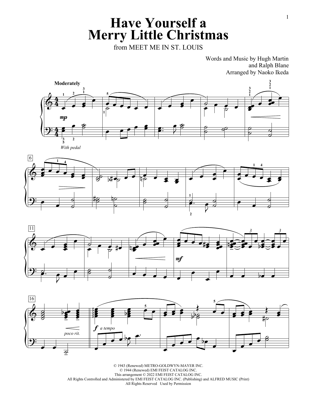 Have Yourself A Merry Little Christmas (arr. Naoko Ikeda)