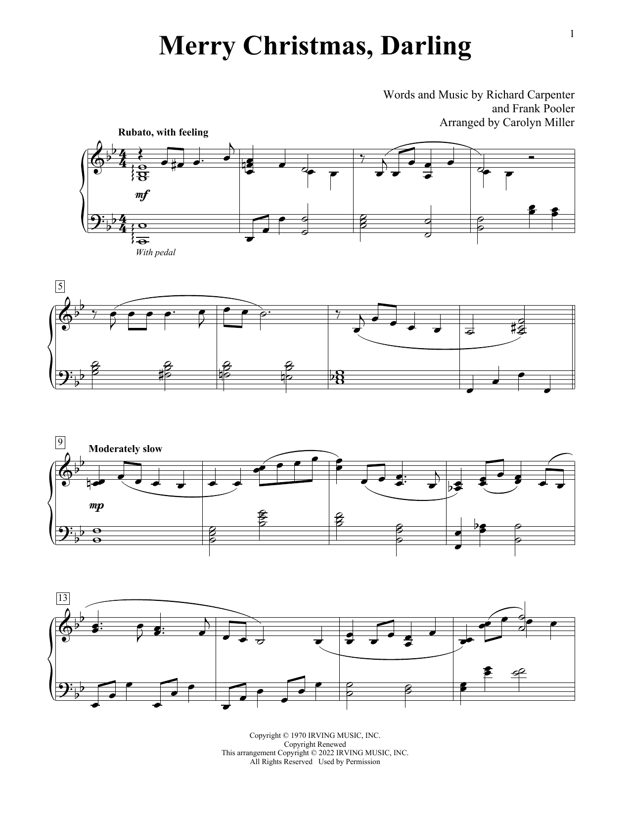 Merry Christmas, Darling (arr. Carolyn Miller)