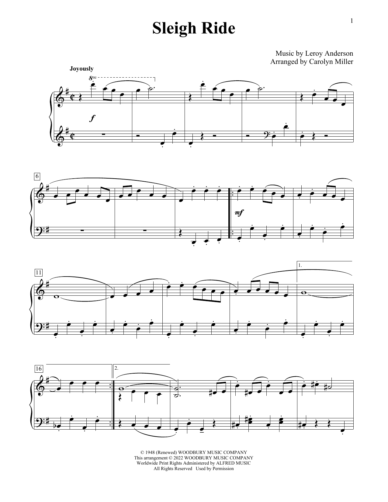 Sleigh Ride (arr. Carolyn Miller)