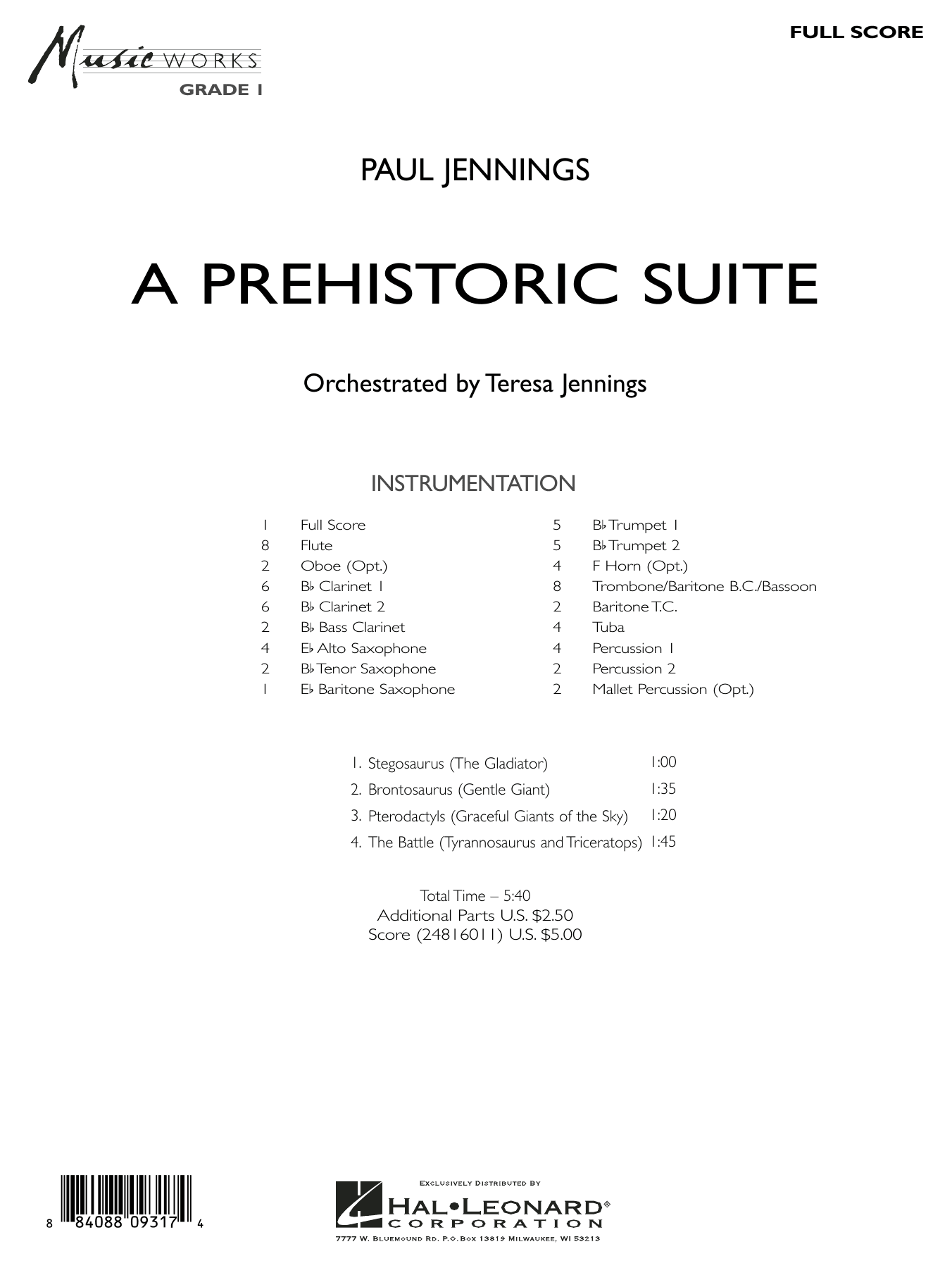 A Prehistoric Suite - Full Score