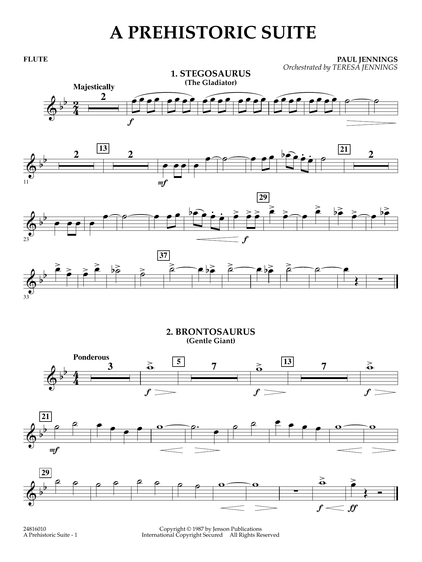 A Prehistoric Suite - Flute