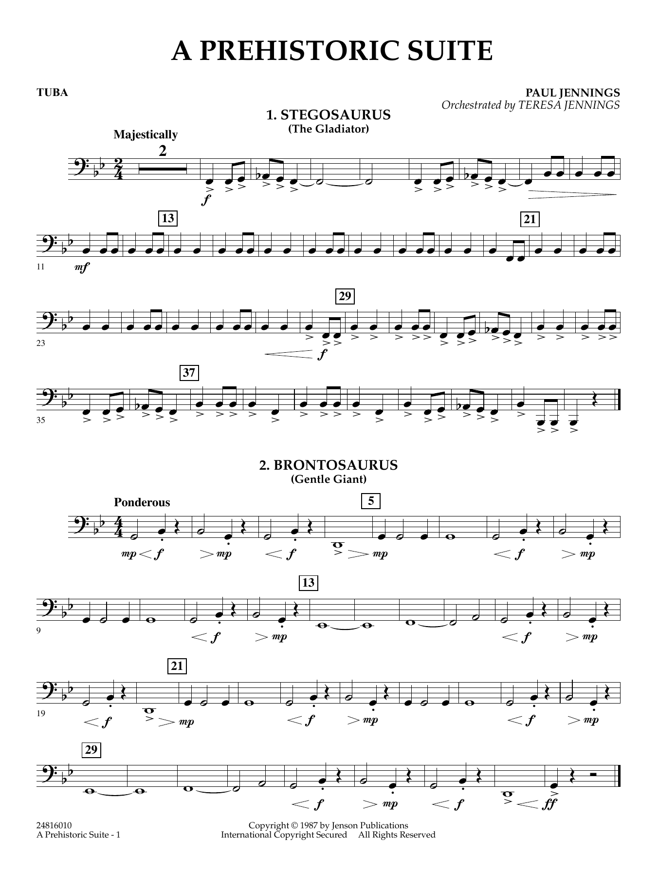 A Prehistoric Suite - Tuba