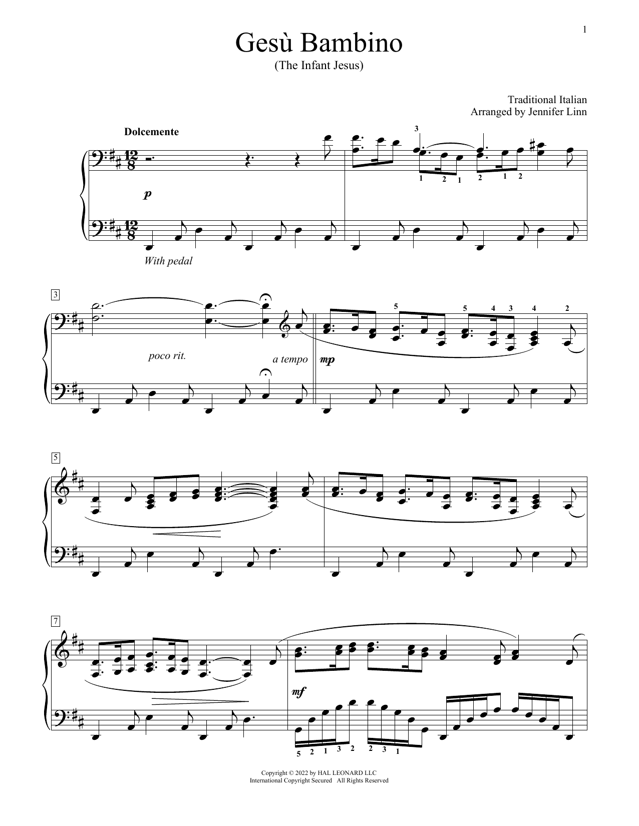 Gesu Bambino (arr. Jennifer Linn)