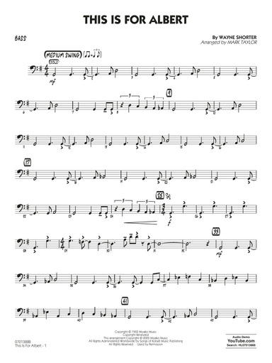 This Is For Albert (arr. Mark Taylor) - Bass