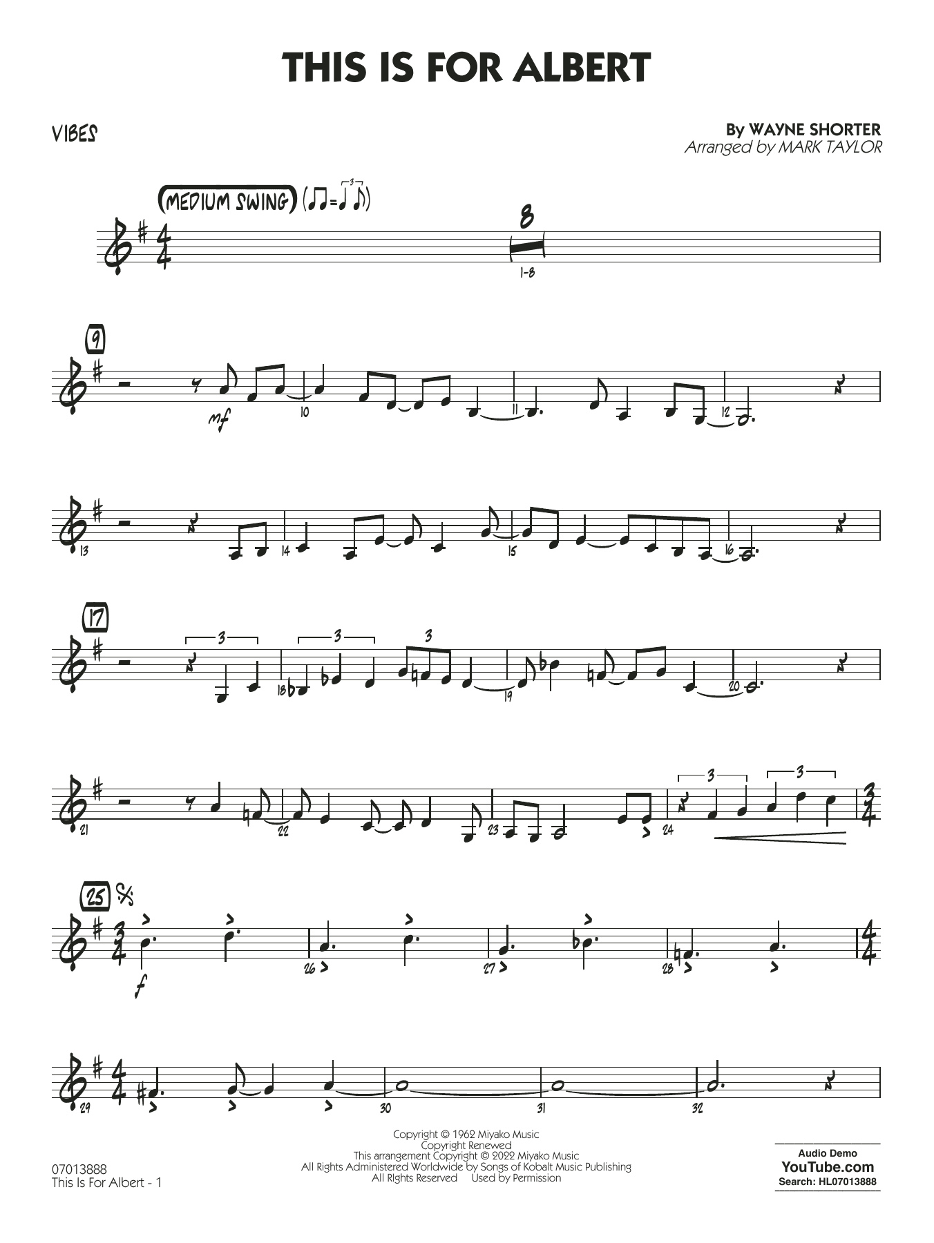 This Is For Albert (arr. Mark Taylor) - Vibes