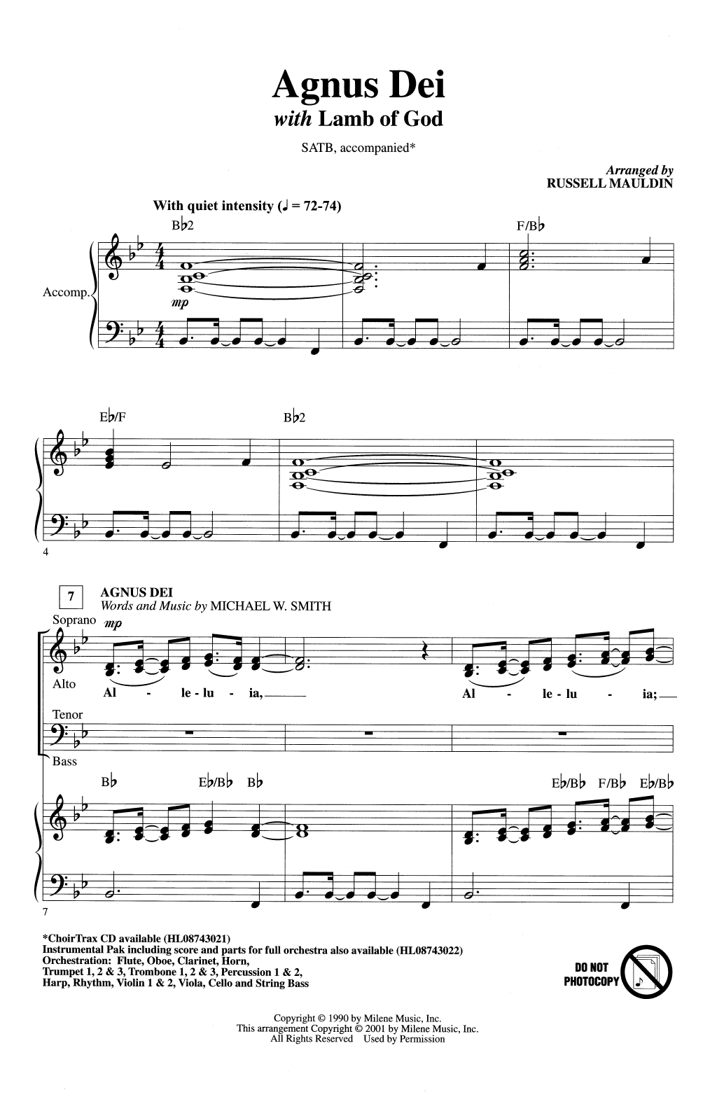 Agnus Dei (with "Lamb Of God") (arr. Russell Mauldin)