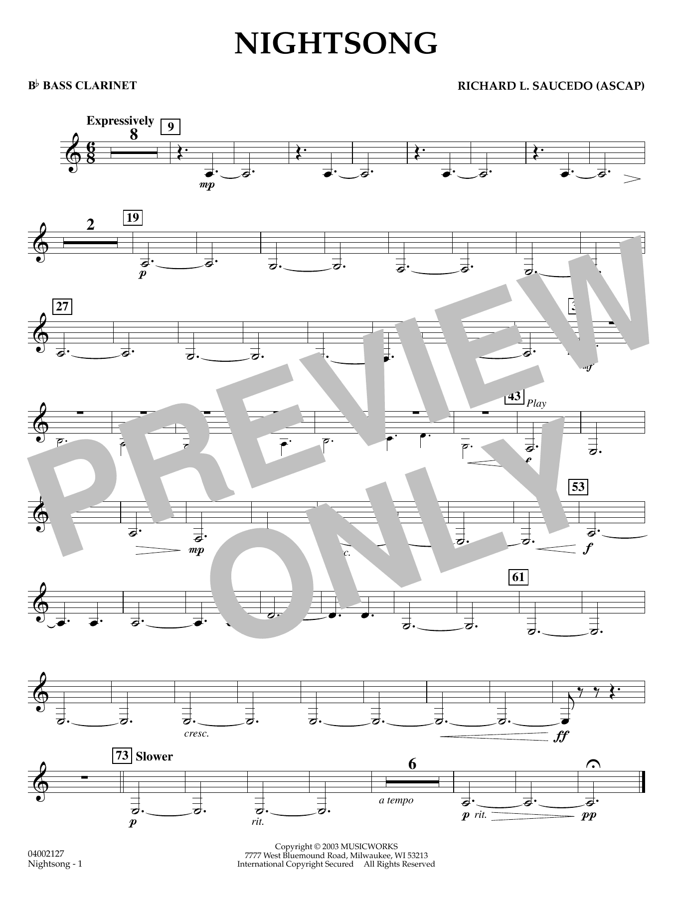 Nightsong - Bb Bass Clarinet