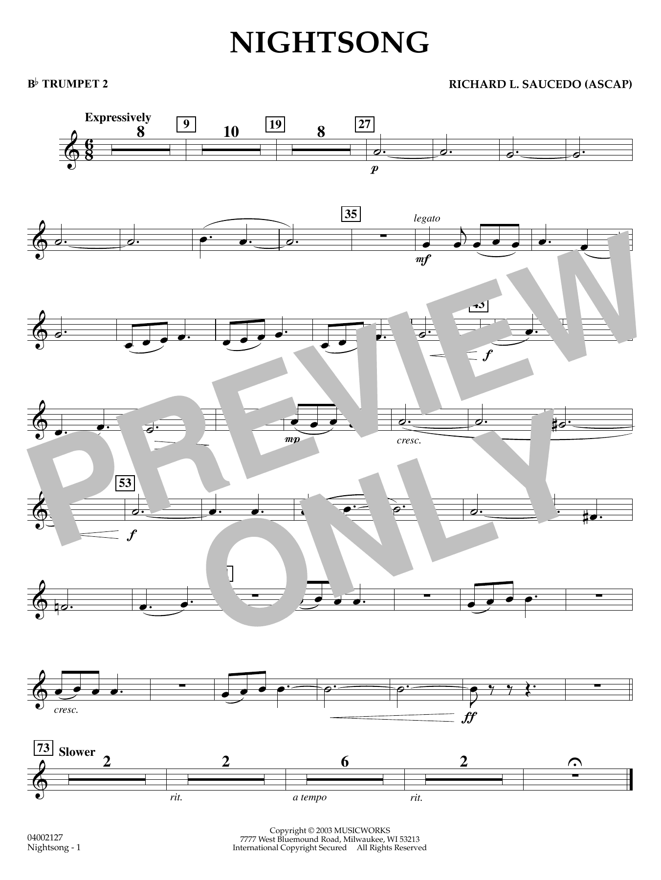 Nightsong - Bb Trumpet 2